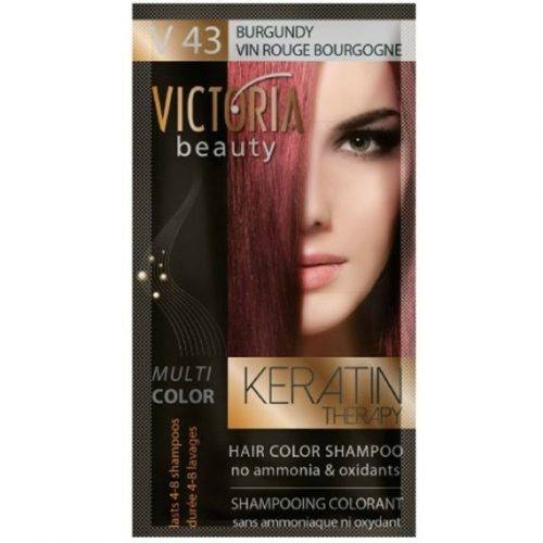 VICTORIA Keratin Therapy Hajszínező Sampon 40ml –; Burgundy
