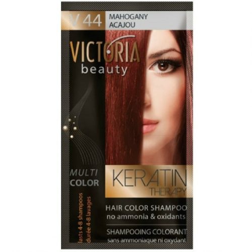 VICTORIA Keratin Therapy Hajszínező Sampon 40ml –; Mahagóni