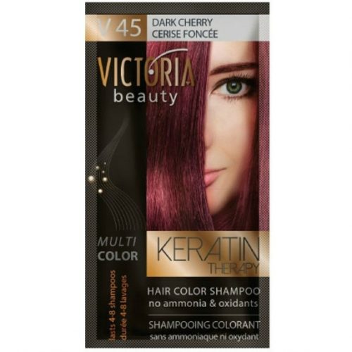 VICTORIA Keratin Therapy Hajszínező Sampon 40ml –; Sötét Cseresznye
