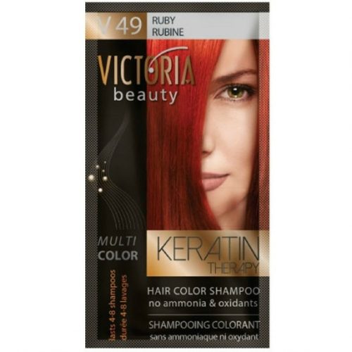 VICTORIA Keratin Therapy Hajszínező Sampon 40ml –; Rubinvörös