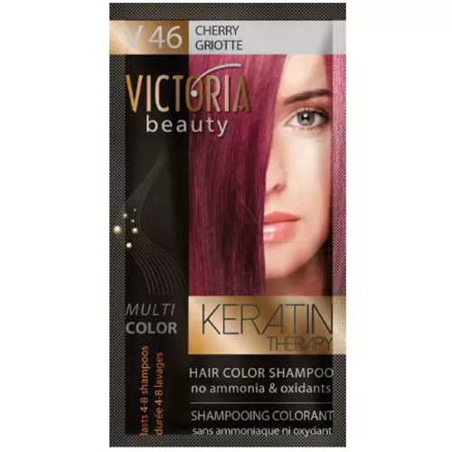VICTORIA Keratin Therapy Hajszínező Sampon 40ml -  Cseresznye