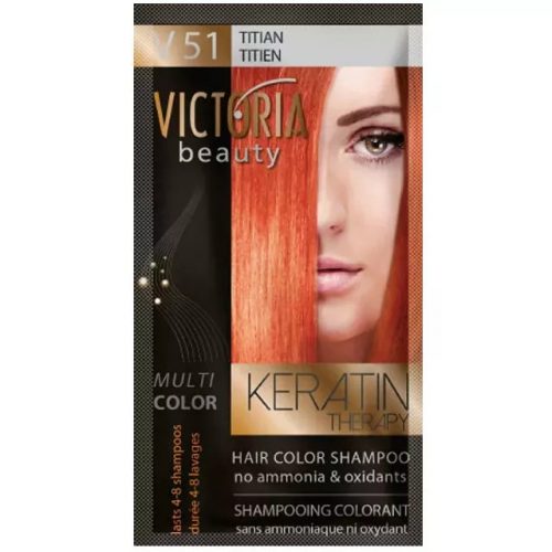 VICTORIA Keratin Therapy Hajszínező Sampon 40ml -  Titian Vörös